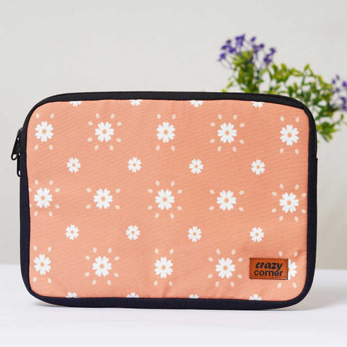 Orange Floral Printed Laptop Sleeve/Cover 11 inch